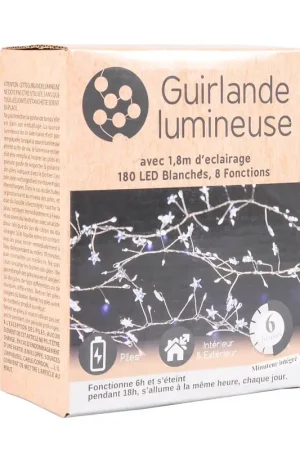 Offre Du Jour Guirlande lumineuse 180 LED blanches